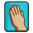 thumbnail image 1 of Praying Hands Applique Multi-Color Embroidered Iron-On Patch - 3 Inch Medium, 1 of 5