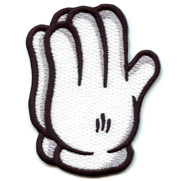Praying Hands Emoji White Gloves Embroidered Iron On Patch