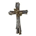 thumbnail image 1 of Wall Cross with Praying Hands on Driftwood - Rustic Golden Bronze Tone Crucifix - Christian Wall Art, Spiritual Wall Decor, Decorative Jesus Cross Sculpture, Religious Wall Hanging Art, 1 of 8