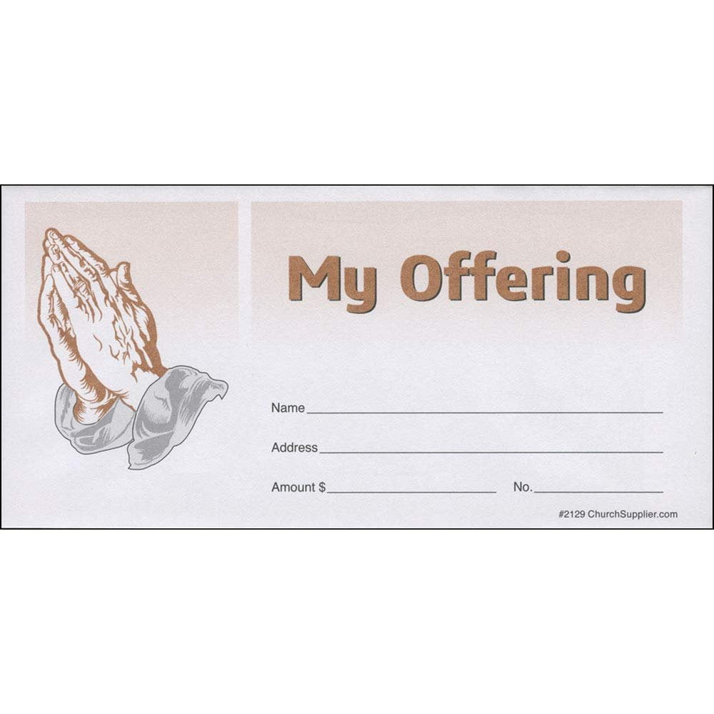 Praying Hands My Offering Envelopes Pkg of 200, Every Sunday Pew Envelopes