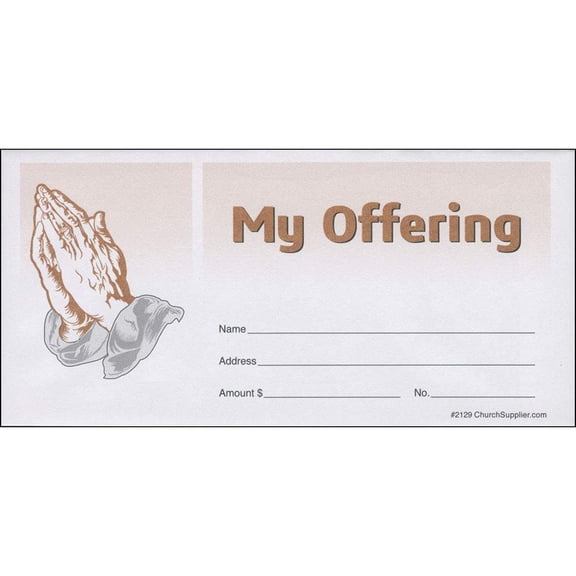 Praying Hands My Offering Envelopes Pkg of 200, Every Sunday Pew Envelopes