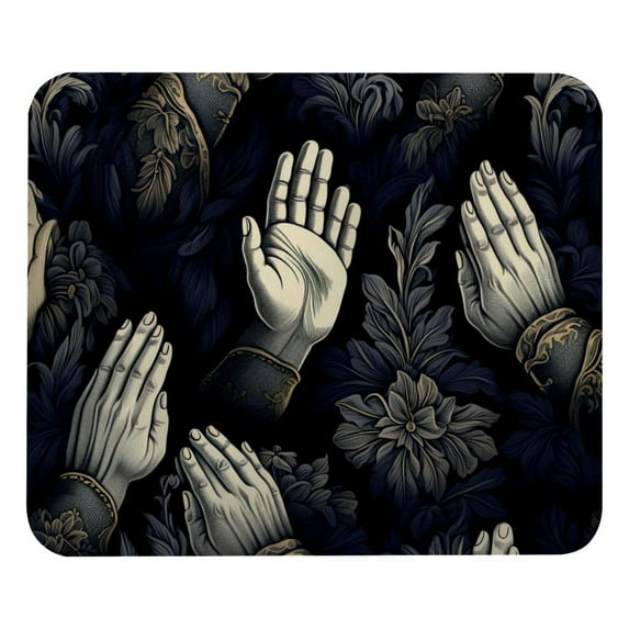 Praying Hands Non-Slip Rubber Bottom Printed Gaming Mouse Pad Mouse Mat - Square 8.3x9.8 Inch, Suitable for Office and Gaming.