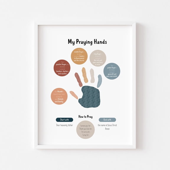 Praying Hands Print: Christian Nursery Art Unframed Paper Print