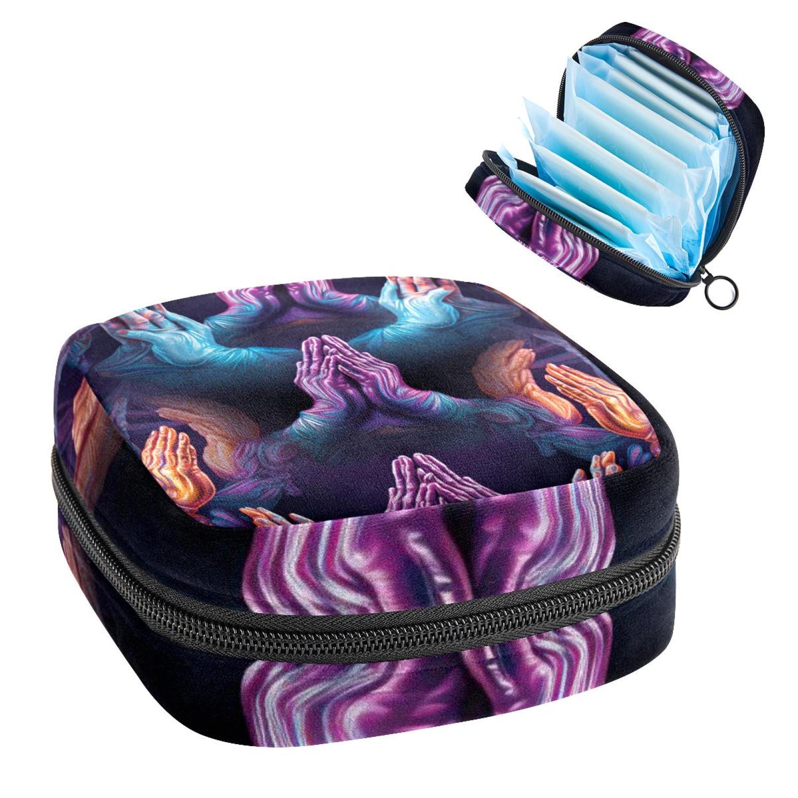 Praying Hands Sanitary Napkin Bag Pad Bag Small Canvas Pouch Sanitary