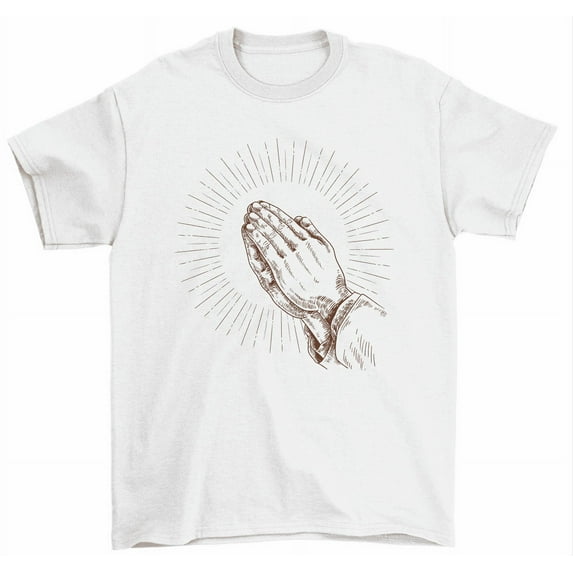 Praying Hands T-Shirt Christian Prayer Bible Faith Tee Men Women