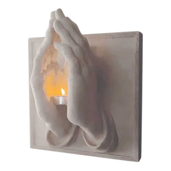 Praying Hands Tealight Holder | Candle Holder for Baptisms Confirmations Easter Christmas | 3D Wall Art Home Decor | Inspirational Prayer Decor for Home Office