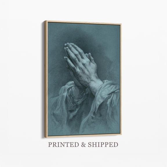 Praying Hands Vintage Faith Wall Art Print Modern Scripture Room Decor