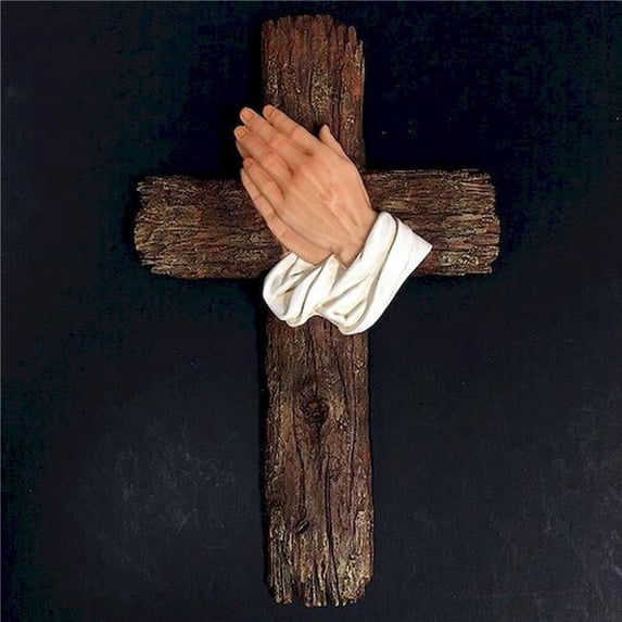 Praying Hands on A Cross Wall Decor
