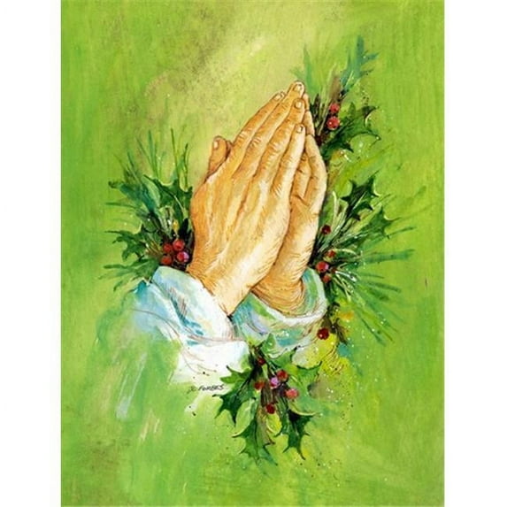 Praying Hangs with Holly Leaves Flag Garden Size