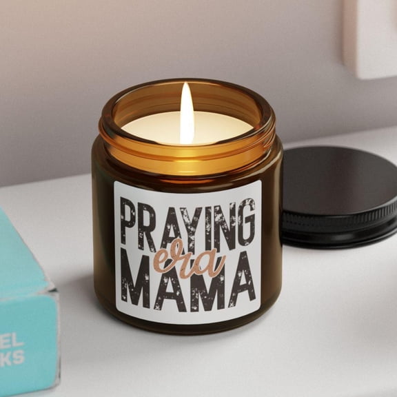 Praying Mama Candle amber jar scented soy candle