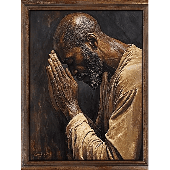 Praying Man Portrait Decorative Painting/Canvas Art Suitable for Decorating Living Room Bedroom Office Study Room Meditation Room Church Prayer Room and Spiritual Retreat Space.