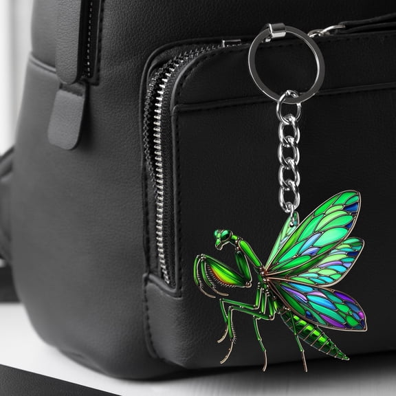 Praying Mantis Acrylic Keychain, Insect Lover Gift