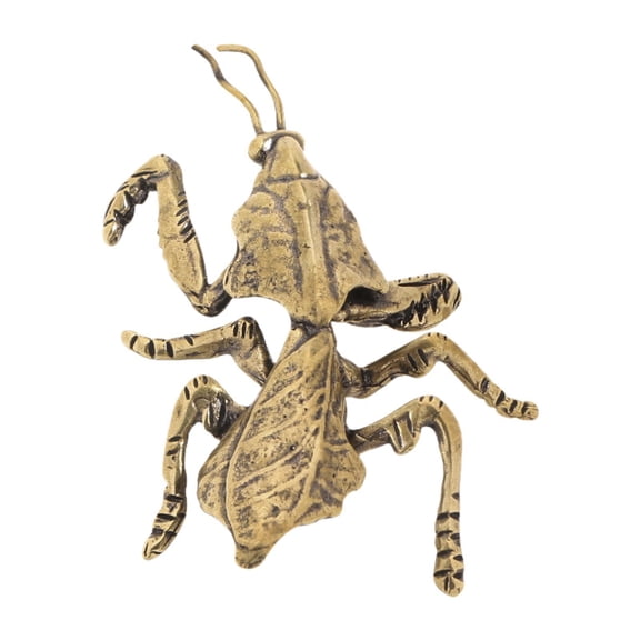 Praying Mantis Brass Animal Statue Tabletop Ornament Unique Decorative Accent for Tea Table Room DIY Craft Lovers