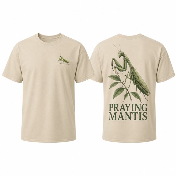 Praying Mantis Graphic T-Shirt, Unisex Classic Fit Nature Insect Tee