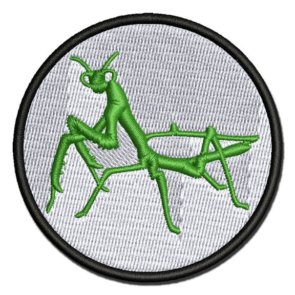 Praying Mantis Insect Applique Multi-Color Embroidered Iron-On Patch - 2.5 Inch Small
