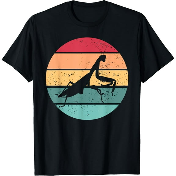 Praying Mantis Retro Sunset Entomologist Praying Mantis T-Shirt