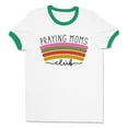 thumbnail image 1 of Praying Moms Club Ringer Tee Shirt Unisex Large White/Kelly Green, 1 of 5