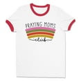 thumbnail image 1 of Praying Moms Club Ringer Tee Shirt Unisex Large White/Red, 1 of 5