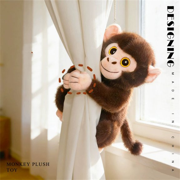 Praying Monkey Plush Toy, Adorable Buddha Hand Pose Stuffed Animal With Lifelike Eyes & Smiling Expression, Soft Plush Material With Smooth Fur Texture, Huggable Size For Teens &