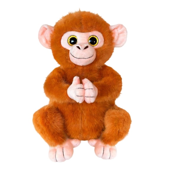 Praying Monkey Plush Toy, Simulation Bergamot Monkey Doll, Brown Primate Stuffed Animal, Meditative Zen Decor, Unique Buddhist Style Monkey Figure, Soft Home Accent, 9in
