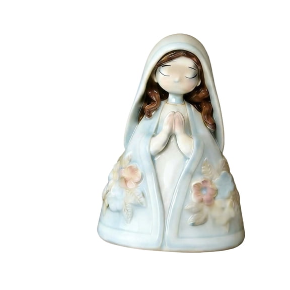 Praying Saint Figurine Religious Statue – Handcrafted Ceramic Holy Family Decor for Home, Office & Car Dashboard, 6.5-inch Spiritual Gift