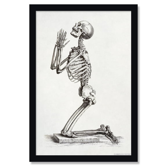 Praying Skeleton Gothic Poster by Pointless Posters