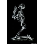 Praying Skeleton On Black Gothic Poster by Pointless Posters