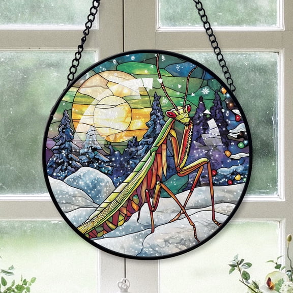 Praying mantis Ornament Christmas 2025, Praying mantisStained Glass Window Hanging  Vibrant Handcrafted Decoration for Wildlife Enthusiasts