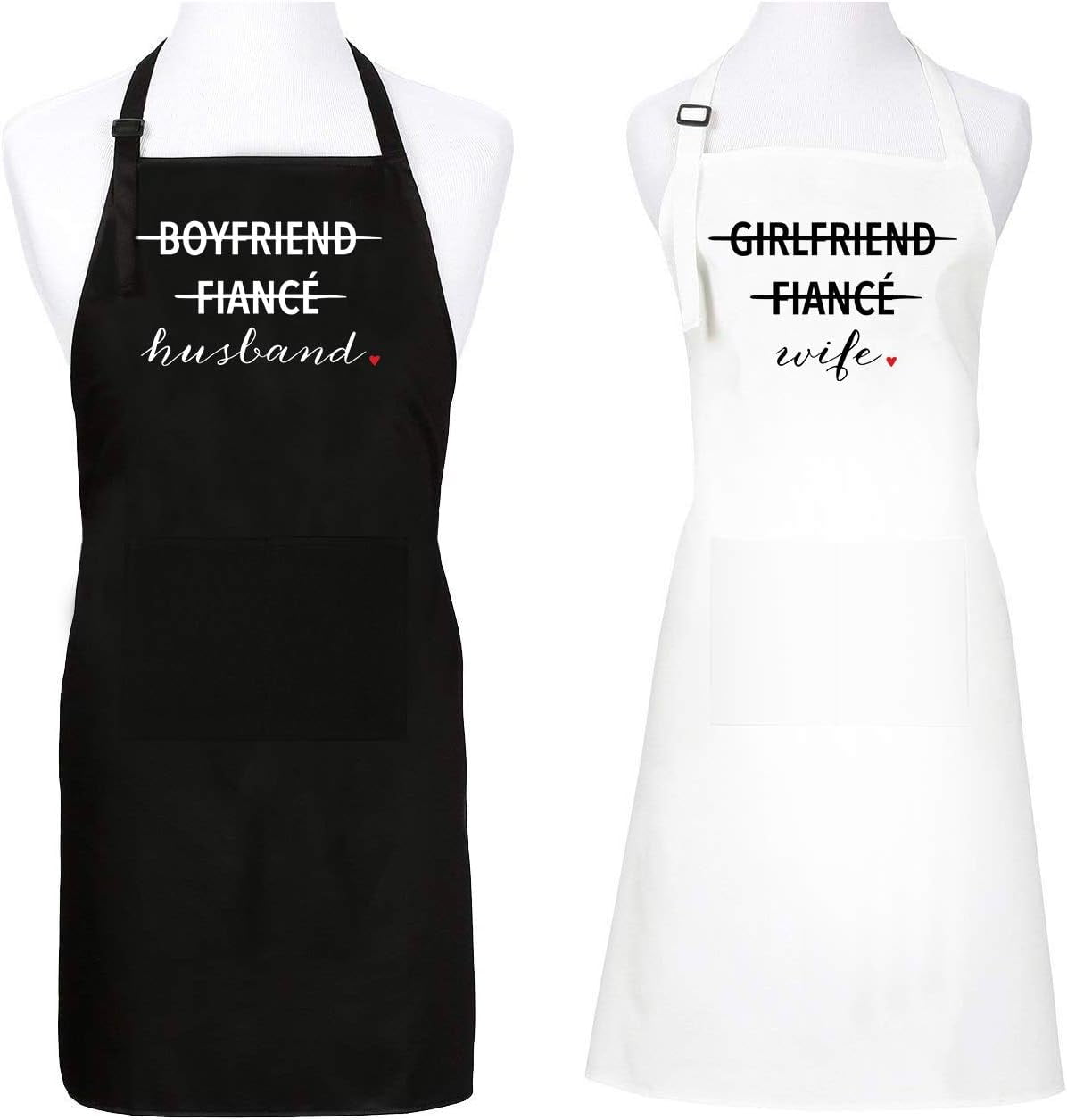 King & Queen Apron Set - Christmas Gifts for Husband Wife, Funny Kitchen  Gifts for Couples, Anniversary Wedding Gifts for Him Her, Valentines Day