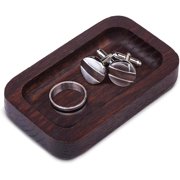 PRAZOLI PRODUCTS Prazoli Wood Ring Holder for Jewelry, Mens Ring Tray Wood Gifts for Men, Roasted Oak