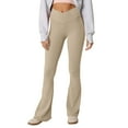 Prdecexlu Flare Leggings for Women Crossover Wide Leg Yoga Pants with