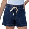thumbnail image 1 of Prdecexlu Jean Shorts for Women High Waisted Pull On Drawstring Elastic Waist Trendy Stretch Denim Summer Shorts Blue S, 1 of 7