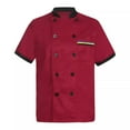 thumbnail image 1 of Prdecexlu Men's Chef Coat Short Sleeve Chef Jacket,Breathable,Double-Breasted Button Front - Kitchen,Restaurant,Hotel Uniform Wine 2XL, 1 of 3