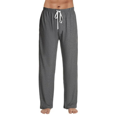 Prdecexlu Mens Knit Sleep Pant Cotton Elastic Waist Soft Comfort Sleep Pant with Pockets and Drawstring Dark Gray M