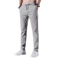 thumbnail image 1 of Prdecexlu Pants Men Lightweight Pull On Stretch Active Pants Quick Dry Breathable Elastic Waist Hiking Pant with Pockets Light Gray 4XL, 1 of 4