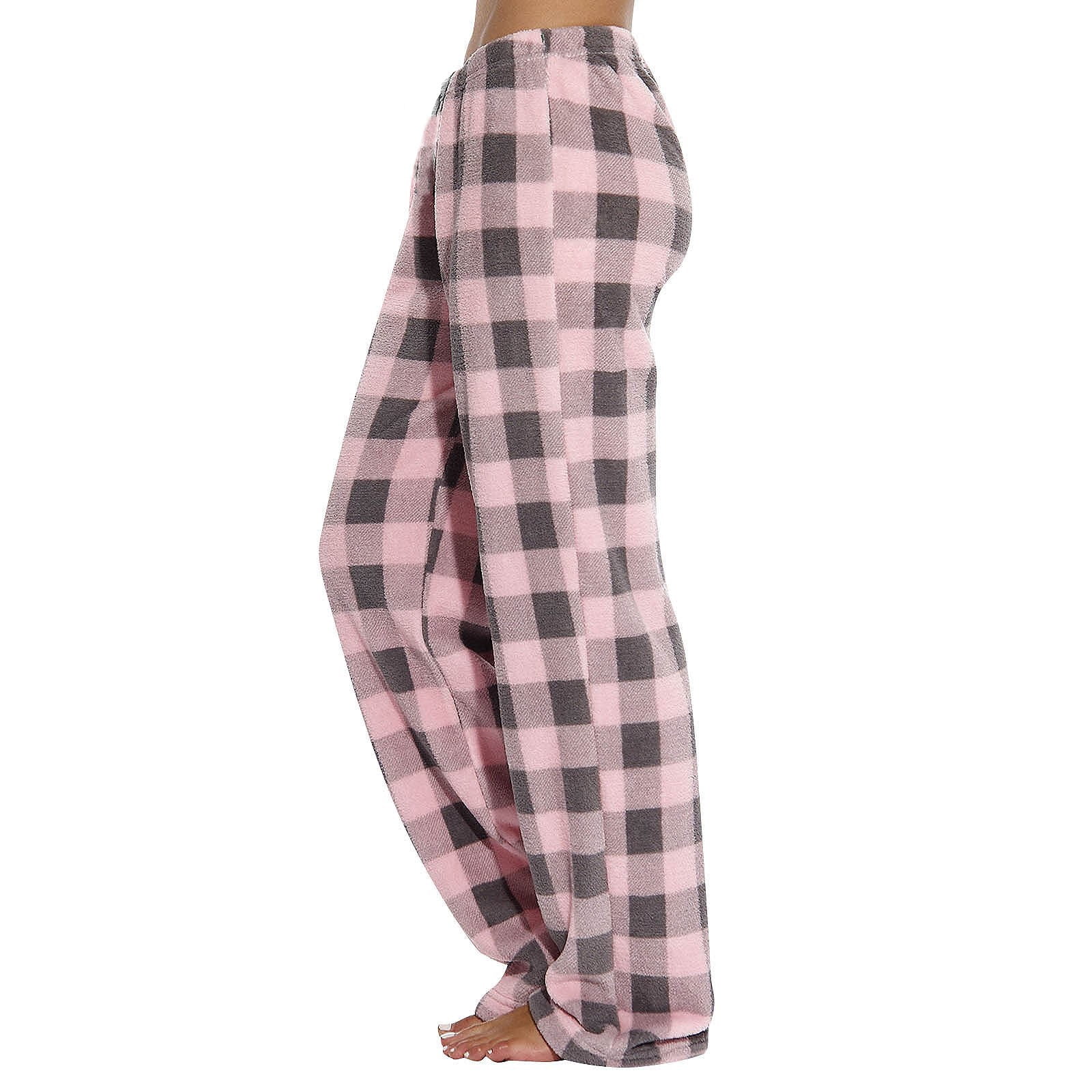 Prdecexlu Women Flannel Pajama Pants Fall Winter Fuzzy Plush Buffalo ...
