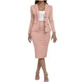 thumbnail image 1 of Prdecexlu Women's 2 Piece Suit Skirt Set Business Office Formal Dress Suit Peplum Blazer Jacket Midi Pencil Skirt Suits Khaki XL, 1 of 9
