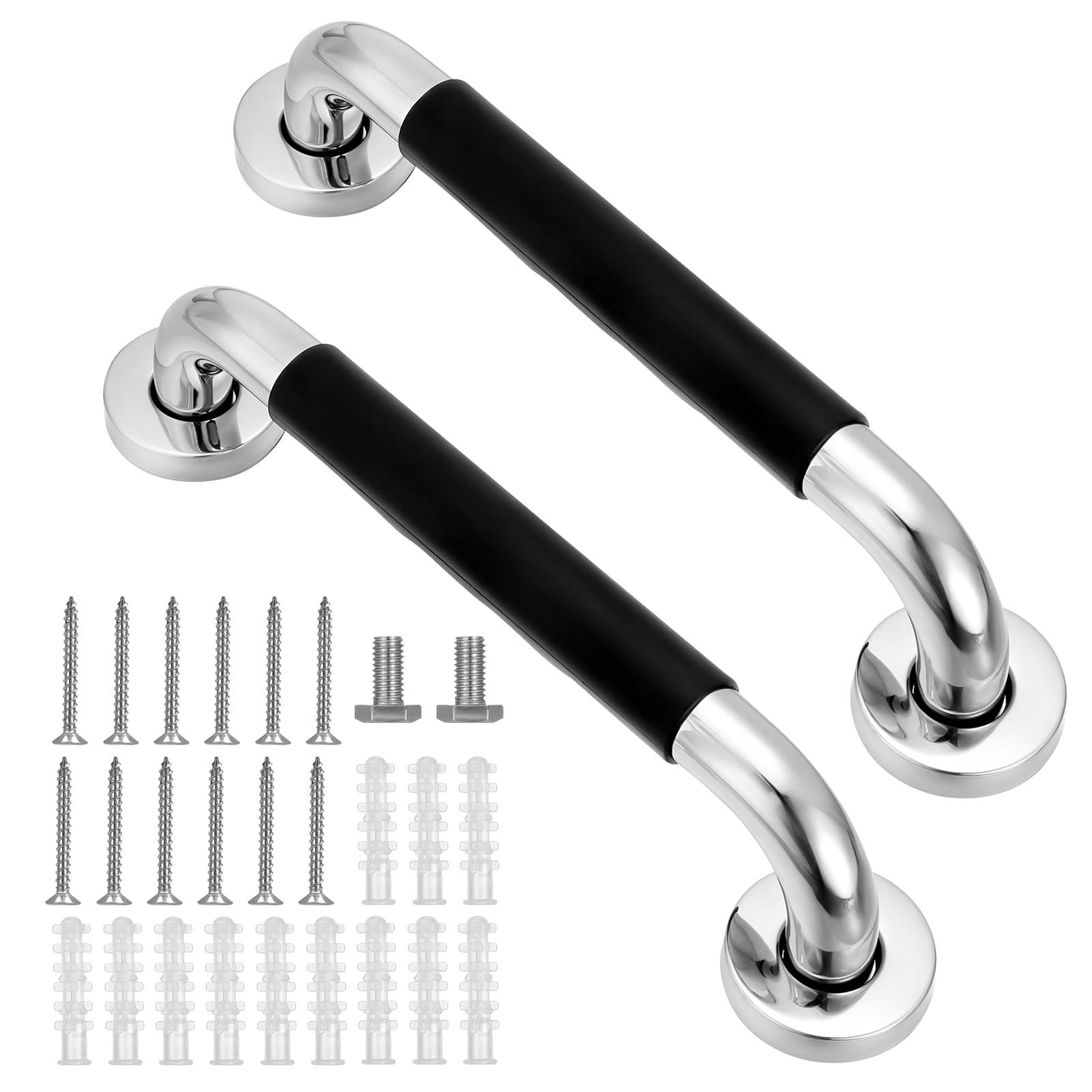 Prdigy 12 Inch Anti Slip Shower Grab Bar Handle, Stainless Steel Bathroom Grab Bar, Bathroom Balance Bar, Safety Handrail Support for Handicap Elderly Injury
