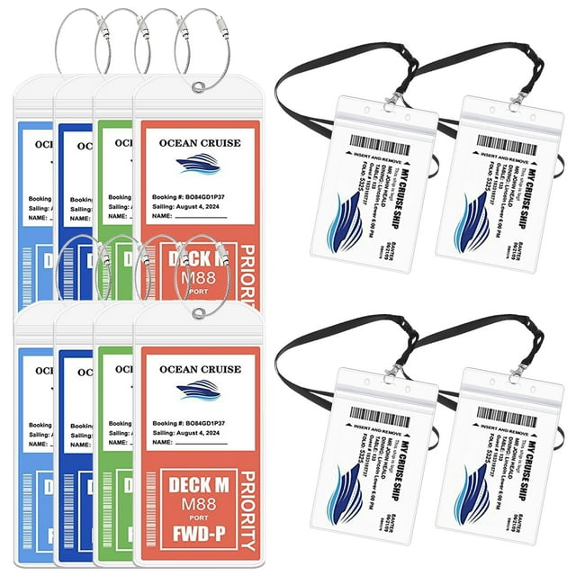 Prdigy 12PC Waterproof Travel Labels Baggage Tags & ID Holder Set