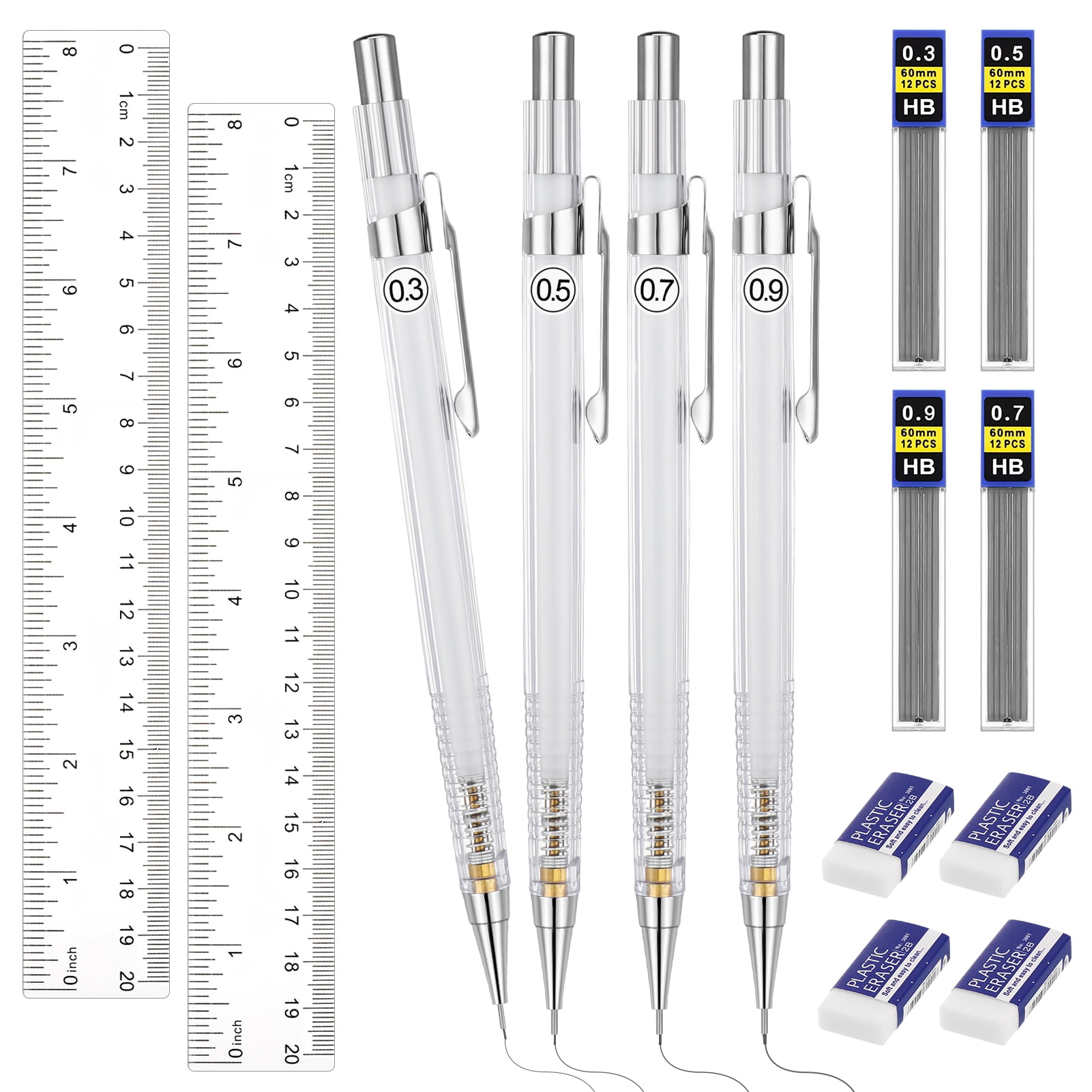 Nicpro 6 PCS Art Mechanical Pencils Set with Case, Drafting Pencil 0.3