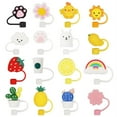 thumbnail image 1 of Prdigy 16 Pieces Silicone Straw Covers Straw Topper, Reusable Drinking Straw Plugs, Straw Toppers for stanley cup, Universal Straw Covers Cap for 6-8 mm Straws Dust and Splash Proof, 1 of 7