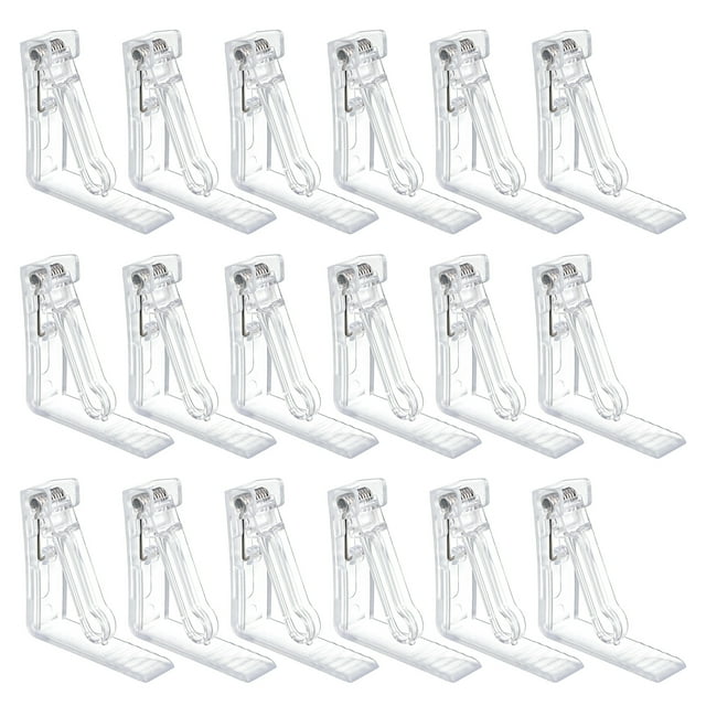 Prodigy 18 Pcs Clear Tablecloth Clips, Spring Loaded Cloth Holder
