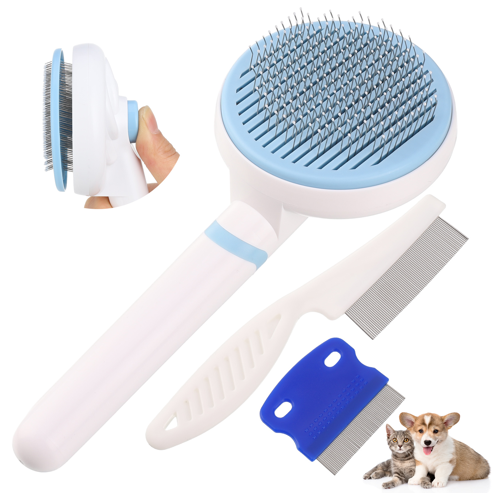 Pets Cat Massage Shell Comb Grooming Hair Removal Shedding Cleaning