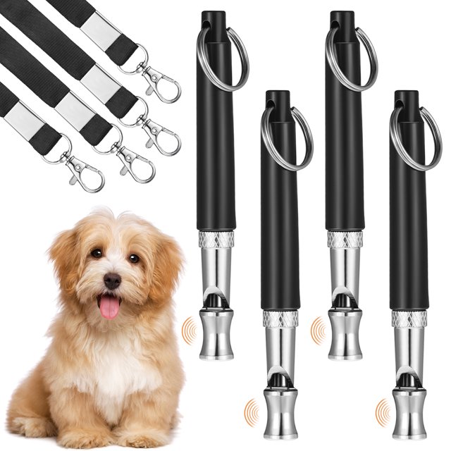 Prdigy 4 Packs Dog Whistle with Free Lanyards, Dog Whistle to Stop