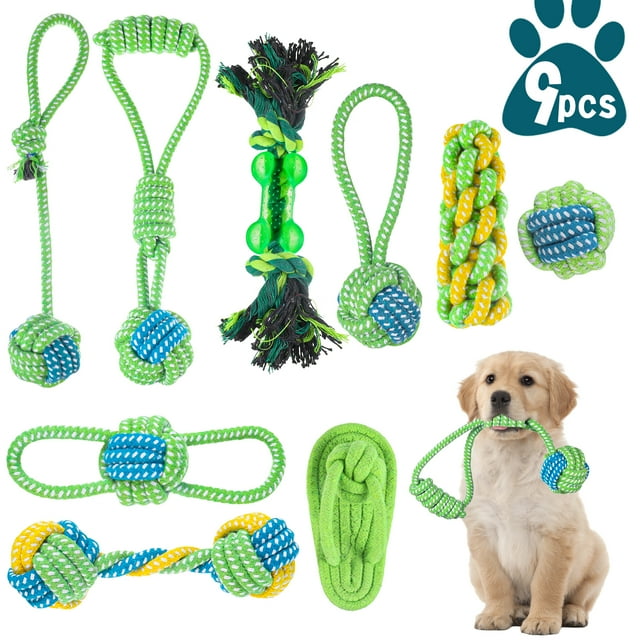 Prdigy 9 PCS Dog Rope Toys for Small Medium Dogs, Indestructible Dog