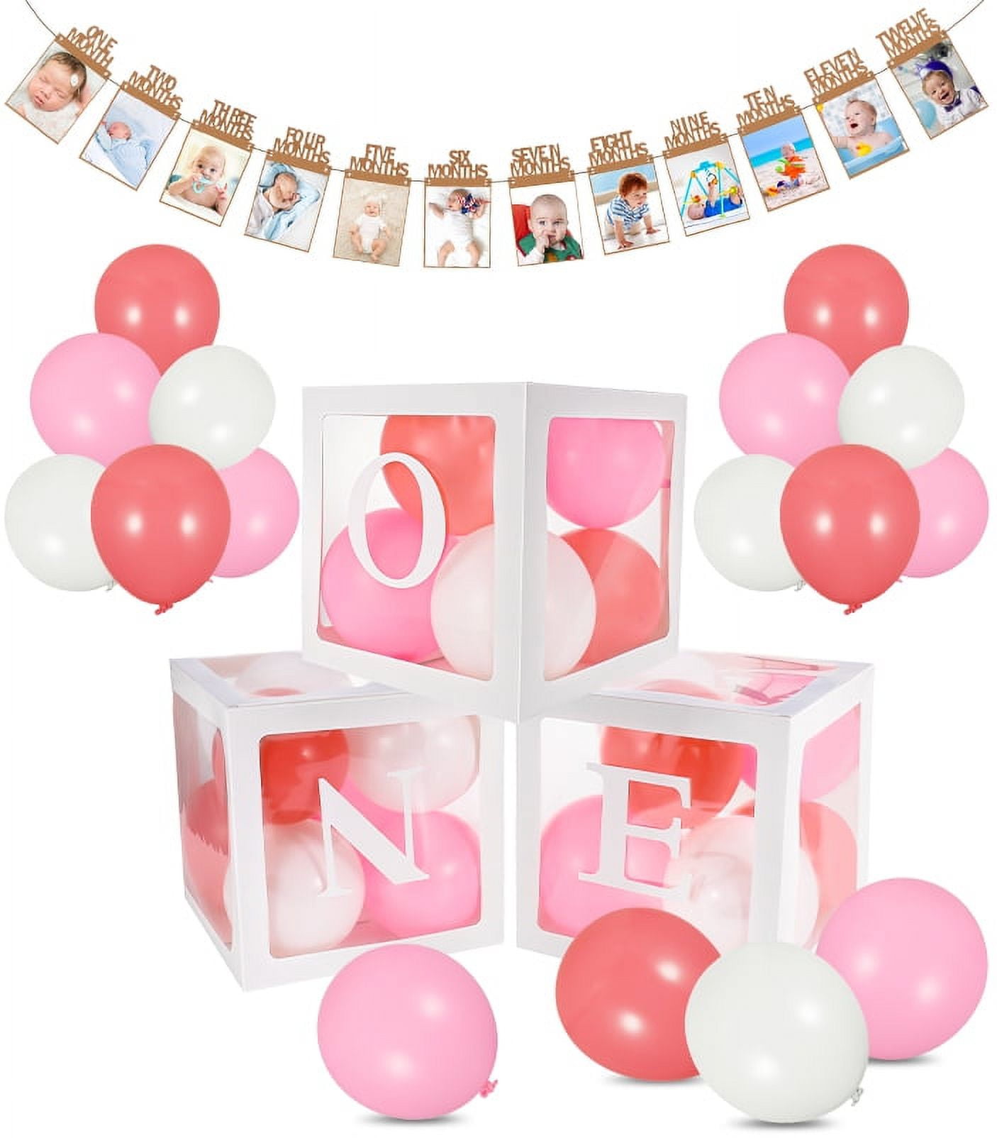 1 Set One Balloon Boxes 1st Birthday Blocks Party Decor First Birthday  Decorations