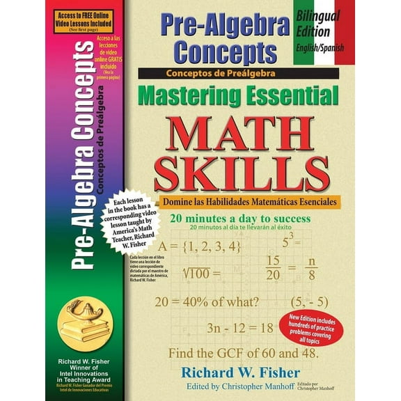 Pre-Algebra Concepts: Bilingual Edition - English/Spanish: Mastering Essential Math Skills (Paperback)