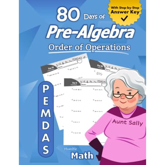 Pre-Owned Pre-Algebra: Order of Operations (PEMDAS): Pre-Algebra Practice Problems with Step-by-Step Answers, Middle School Math Workbook - 9th grade - Ages ... – Easy Learning Worksheets - With An