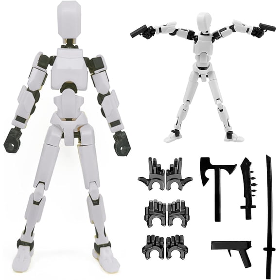 Pre-Assembled 3D Printed T13 Figures, Multi-Jointed Poseable 13-Style Collectibles, Desktop Display Models & Gifts for Collectors