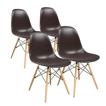Pre Assembled Modern Style Dining Chair Mid Century Modern DSW Chair, Shell Lounge Plastic Chair for Kitchen, Dining, Bedroom, Living Room Side Chairs Set Of 4